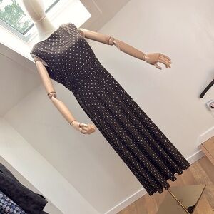 Pretty Woman! Vintage Jessica Howard Brown & White Polka Dot Dress Sz12